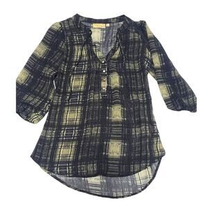 Princess Vera Wang gold black glitter sheer women's XS blouse